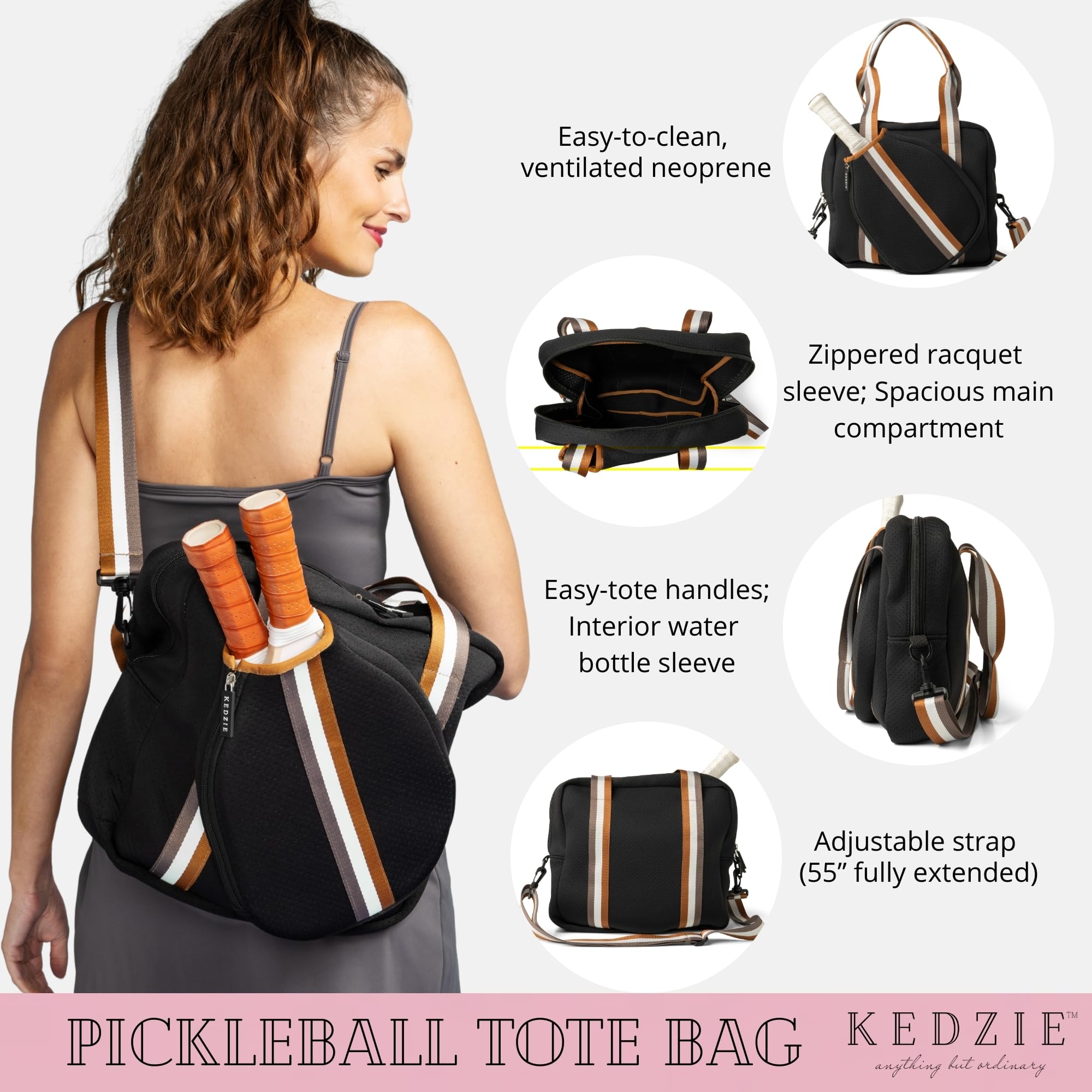 Amazon.com: KEDZIE Pickleball Tote Crossbody Bag Portable For